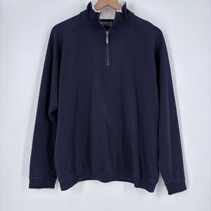 Bobby Jones Players Blue Signature Leaderboard Pima Cotton Quarter Zip Pullover